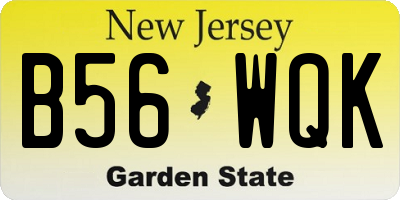 NJ license plate B56WQK