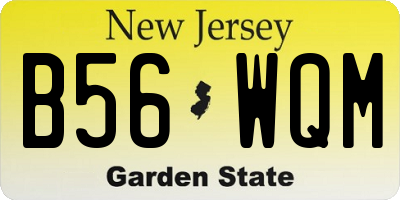 NJ license plate B56WQM