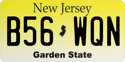 NJ license plate B56WQN