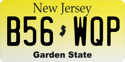 NJ license plate B56WQP