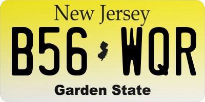 NJ license plate B56WQR