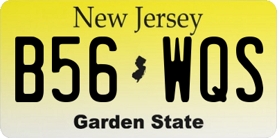 NJ license plate B56WQS