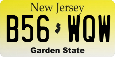 NJ license plate B56WQW