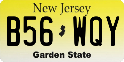 NJ license plate B56WQY