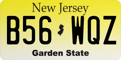 NJ license plate B56WQZ