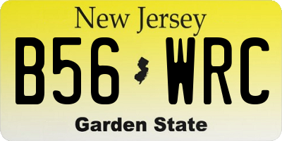 NJ license plate B56WRC
