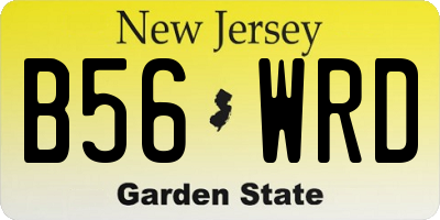 NJ license plate B56WRD
