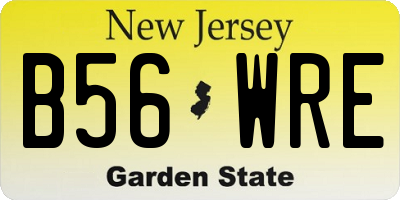 NJ license plate B56WRE
