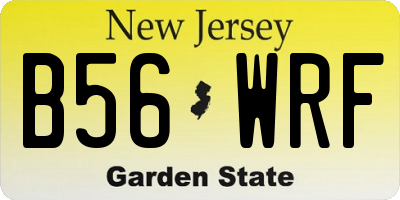 NJ license plate B56WRF
