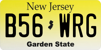 NJ license plate B56WRG