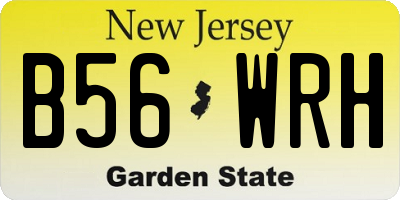 NJ license plate B56WRH
