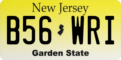 NJ license plate B56WRI