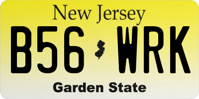 NJ license plate B56WRK