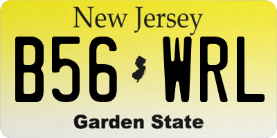 NJ license plate B56WRL