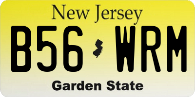 NJ license plate B56WRM