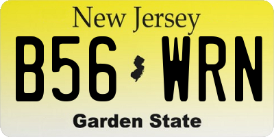 NJ license plate B56WRN