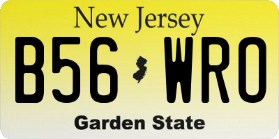 NJ license plate B56WRO