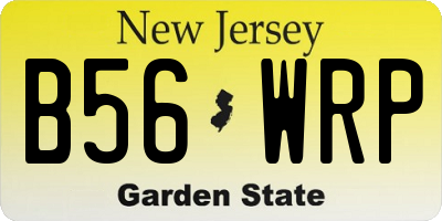 NJ license plate B56WRP