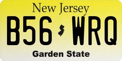 NJ license plate B56WRQ