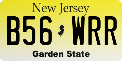 NJ license plate B56WRR