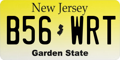 NJ license plate B56WRT