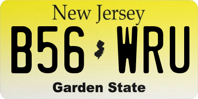 NJ license plate B56WRU