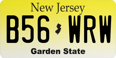 NJ license plate B56WRW