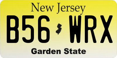 NJ license plate B56WRX