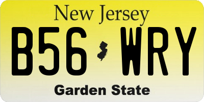 NJ license plate B56WRY