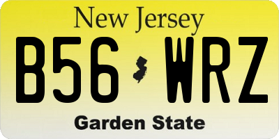 NJ license plate B56WRZ