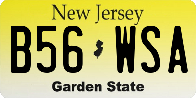 NJ license plate B56WSA