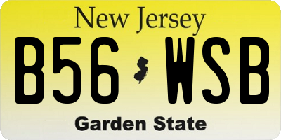 NJ license plate B56WSB