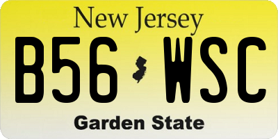 NJ license plate B56WSC