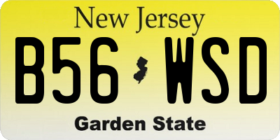 NJ license plate B56WSD