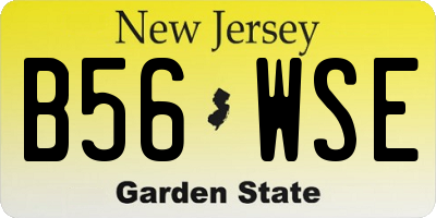 NJ license plate B56WSE