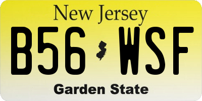 NJ license plate B56WSF