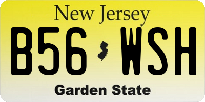 NJ license plate B56WSH