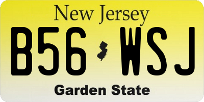 NJ license plate B56WSJ