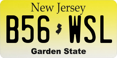 NJ license plate B56WSL