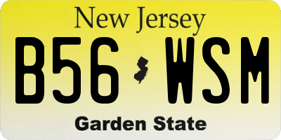 NJ license plate B56WSM
