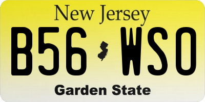 NJ license plate B56WSO