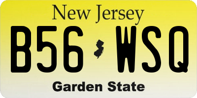 NJ license plate B56WSQ
