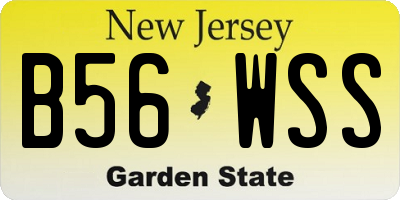 NJ license plate B56WSS
