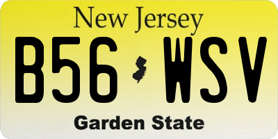 NJ license plate B56WSV