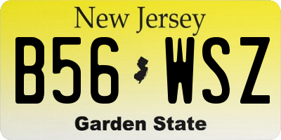 NJ license plate B56WSZ