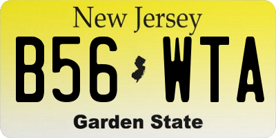 NJ license plate B56WTA