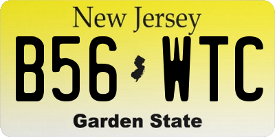NJ license plate B56WTC