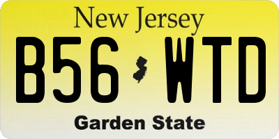 NJ license plate B56WTD