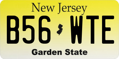 NJ license plate B56WTE