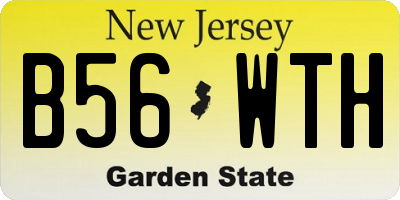 NJ license plate B56WTH